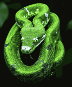 Emerald Snake Reptile Diamond Painting