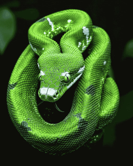 Emerald Snake Reptile Diamond Painting