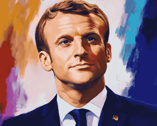 Emmanuel Macron French Leader Diamond Painting