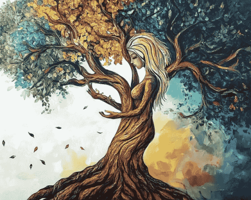 Enchanted Woman Tree of Life Diamond Painting