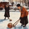 Engaging Curling Players Diamond Painting