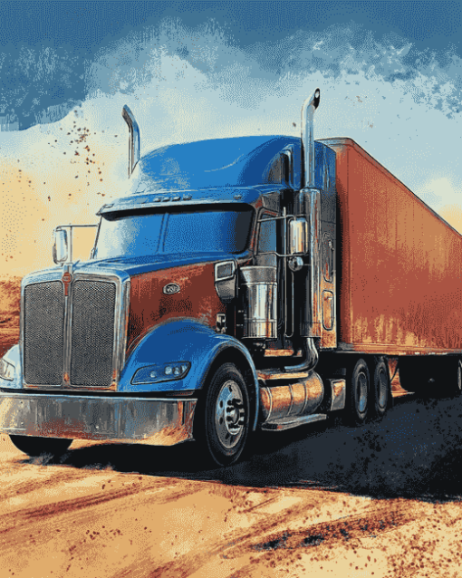 Engines Semi Truck Diamond Painting