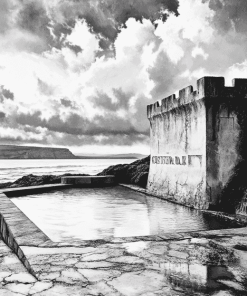 Enniscrone Cliff Baths Monochrome Diamond Painting