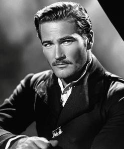 Errol Flynn Black and White Diamond Painting