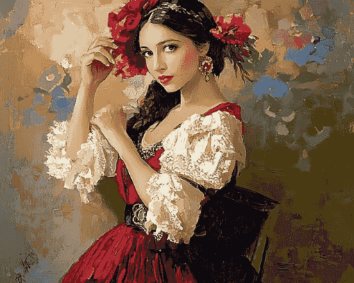 Espanol Vintage Women Diamond Painting