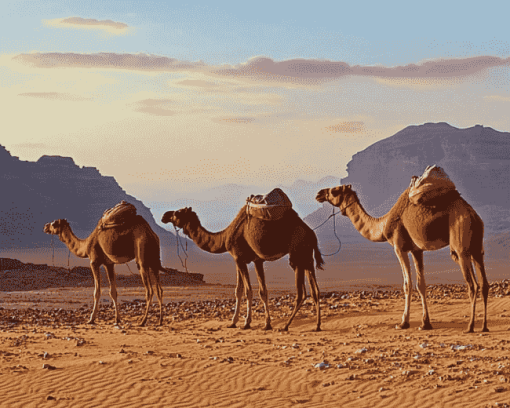 Ethiopian Camels Landscape Diamond Painting