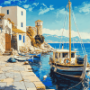 Explore Halki Island Landscapes Diamond Painting