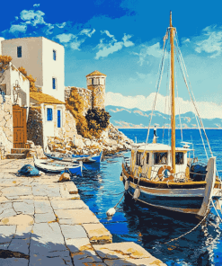 Explore Halki Island Landscapes Diamond Painting