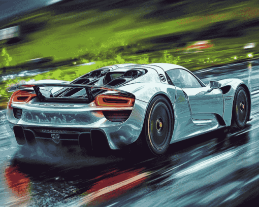 Exquisite Porsche 918 Cars Diamond Painting