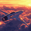 F86 Sabre Jet at Sunset Diamond Painting