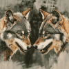 Face to Face Wolves Diamond Painting