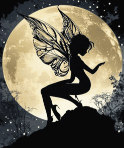 Fairy Moon Silhouette Diamond Painting