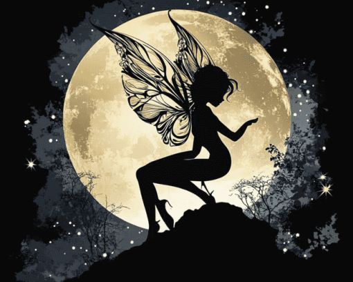 Fairy Moon Silhouette Diamond Painting