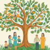 Family Tree Cartoon Diamond Painting