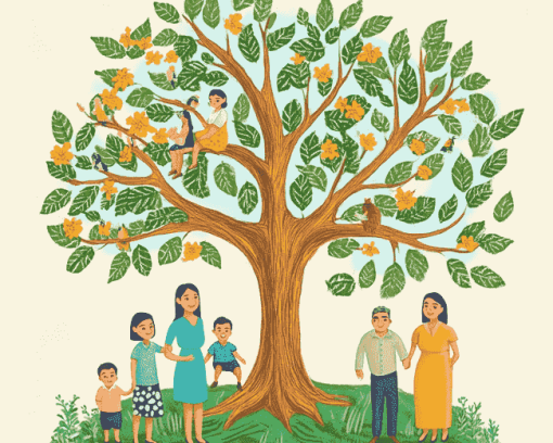 Family Tree Cartoon Diamond Painting