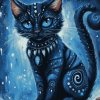 Fantasy Blue Black Kitty Diamond Painting