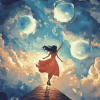 Fantasy Clouds Girl Diamond Painting