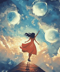 Fantasy Clouds Girl Diamond Painting