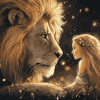 Fantasy Girl and Lion Diamond Painting