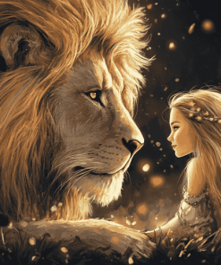 Fantasy Girl and Lion Diamond Painting