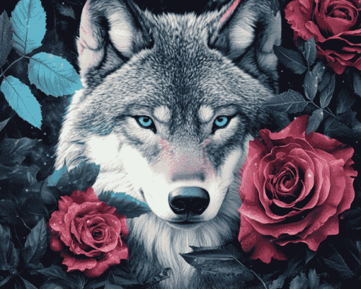 Fantasy Grey Wolf Diamond Painting