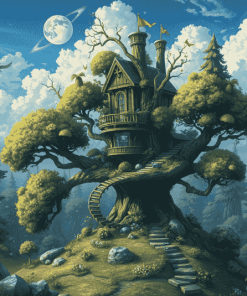 Fantasy Treehouse Diamond Painting