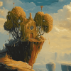 Fantasy Treehouse Landscape Diamond Painting