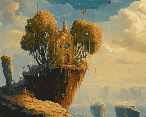 Fantasy Treehouse Landscape Diamond Painting