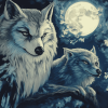 Fantasy Wolf and Owl Diamond Painting