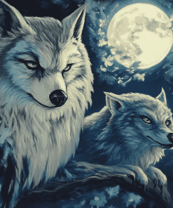 Fantasy Wolf and Owl Diamond Painting