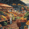 Farmers Market Scene Diamond Painting