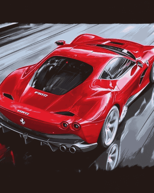 Ferrari F176 Red Sports Car Diamond Painting