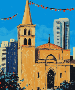 Festive Beirut Skyline Diamond Painting