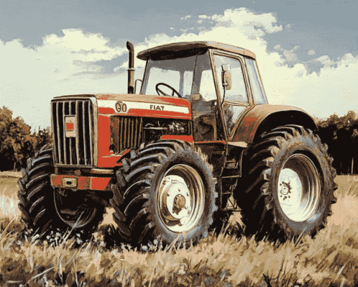 Fiat Tractor Engines Diamond Painting