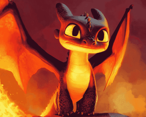 Fire Fury Dragon Adventure Diamond Painting