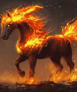 Fire Horse Animation Diamond Painting