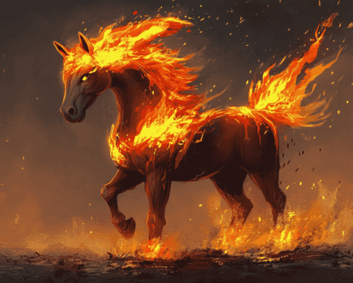 Fire Horse Animation Diamond Painting