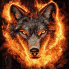 Fire Wolf Diamond Painting