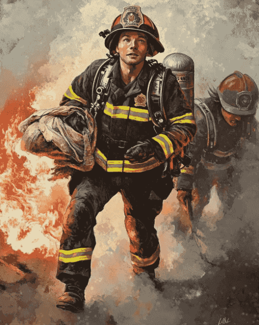 Firefighting Hero Diamond Painting