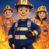 Fireman Sam Animation Diamond Painting