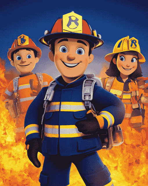 Fireman Sam Animation Diamond Painting