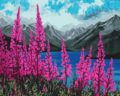 Fireweed Forest Diamond Painting