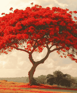 Flamboyant Tree Landscape Diamond Painting