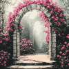 Floral Archway Blossoms Diamond Painting