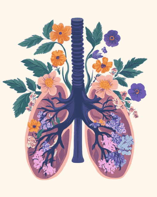 Floral Cartoon Lungs Diamond Painting