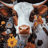 Floral Cow Diamond Painting