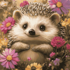 Floral Hedgehog Art Diamond Painting