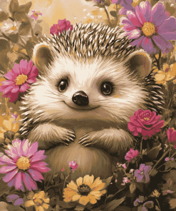 Floral Hedgehog Art Diamond Painting