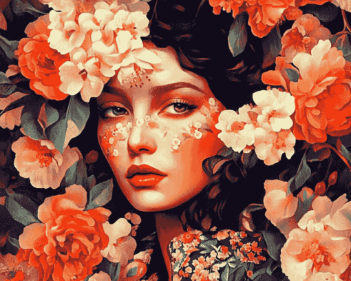 Floral Lady Diamond Painting