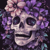 Floral Skull with Roses Diamond Painting